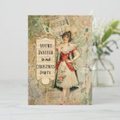 Victoriaans kerstfeestelijke koninklijke muziek kaart (Staand voorkant)