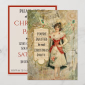 Victoriaans kerstfeestelijke koninklijke muziek kaart (Voorkant / Achterkant)