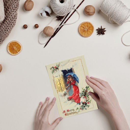 Victoriaans kerstfeestkaart Feestdagenkaart