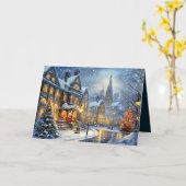 Victoriaans kerstfoto kaart (Gele Bloem)