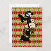  Victoriaans kerstinkopen Print Feestdagenkaart (Voorkant / Achterkant)