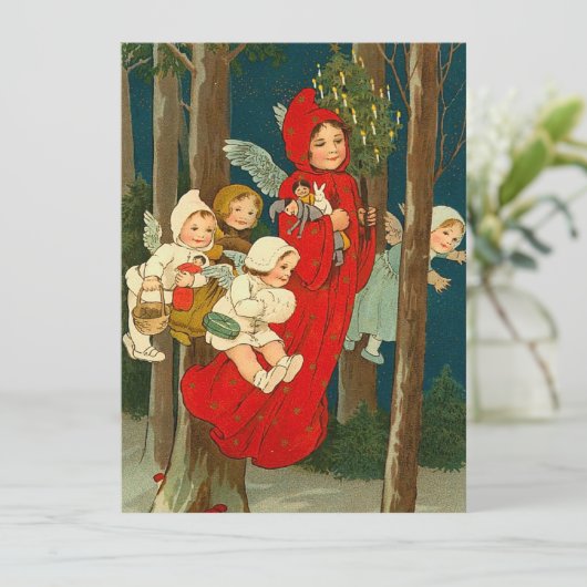 Victoriaans kerstkaart (Staand voorkant)