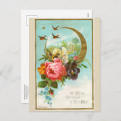 Victoriaans kerstkaart briefkaart (Voorkant / Achterkant)