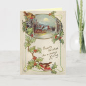 Victoriaans kerstkaart feestdagen kaart (Voorkant)