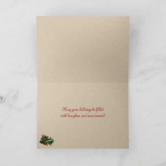 Victoriaans kerstkaart feestdagen kaart (Binnen)