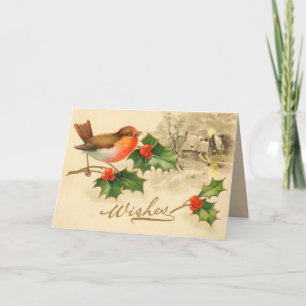 Victoriaans kerstkaart feestdagen kaart