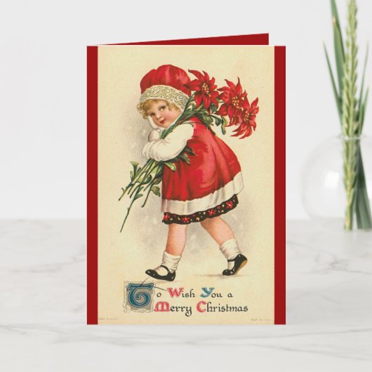 Victoriaans Kerstkaart Feestdagen Kaart (Voorkant)