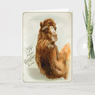 Victoriaans kerstkaart voor Camel Feestdagen Kaart
