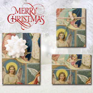 Victoriaans kerstkaartjes voor Vintage Inpakpapier Vel