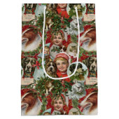 Victoriaans kerstkatten en hondenbont medium cadeauzakje (Achterkant)