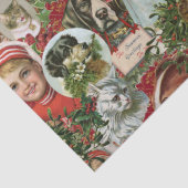 Victoriaans kerstkatten en hondenbont  tissuepapier (Detail)