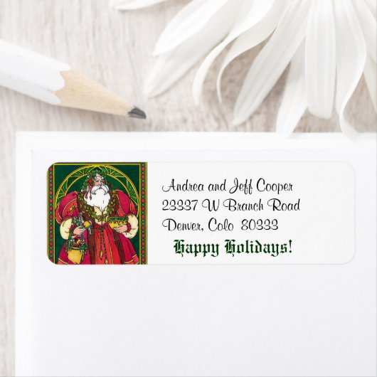 Victoriaans Kerstkerst Etiket (Insitu)