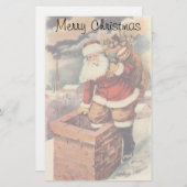 Victoriaans kerstkerstkerstkerstbedekking in Chimn Briefpapier (Voorkant / Achterkant)