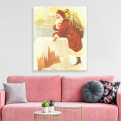 Victoriaans kerstkerstkerstkerstbedekking in Chimn Canvas Afdruk (Insitu (Woonkamer))