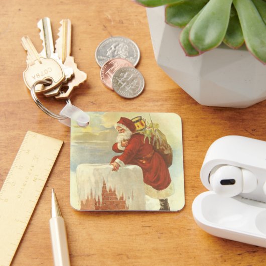 Victoriaans kerstkerstkerstkerstbedekking in Chimn Sleutelhanger (Bureau)