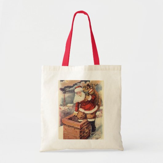 Victoriaans kerstkerstkerstkerstbedekking in Chimn Tote Bag (Voorkant)