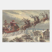 Victoriaans kerstkerstkerstkerstkerstman inpakpapier vel (Voorkant)