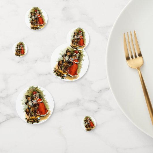 Victoriaans kerstkinderen confetti (Groep)