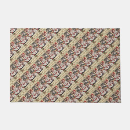 Victoriaans kerstklep voor kinderen deurmat (Voorkant)