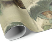  Victoriaans kerstkunst Cadeaupapier (Rol Hoek)