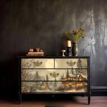Victoriaans Kerstlandschap Decoupage Print