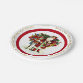 Victoriaans kerstman en ezel papieren bordje (Gekanteld)