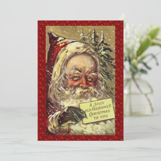 Victoriaans kerstman Feestdagenkaart (Staand voorkant)