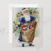 Victoriaans kerstman Feestdagenkaart (Voorkant / Achterkant)