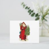 Victoriaans kerstman feestdagenkaart (Staand voorkant)