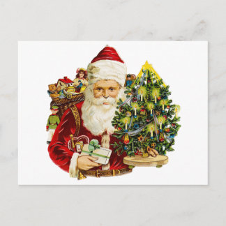 Victoriaans kerstman feestdagenkaart