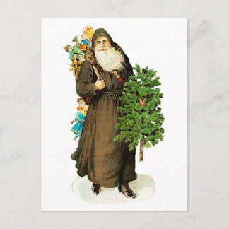 Victoriaans kerstman feestdagenkaart