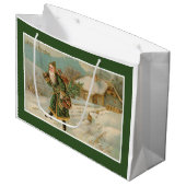 Victoriaans kerstman large cadeautasje (Voorkant Gekanteld)