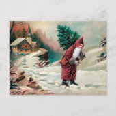 Victoriaans Kerstman met Briefkaart van de Boom (Voorkant)