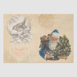 Victoriaans kerstman met cadeautjes - Vintage Kers Tissuepapier