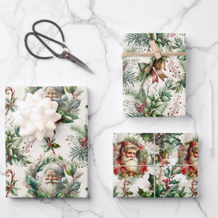 Victoriaans kerstman met Holly Inpakpapier Vel