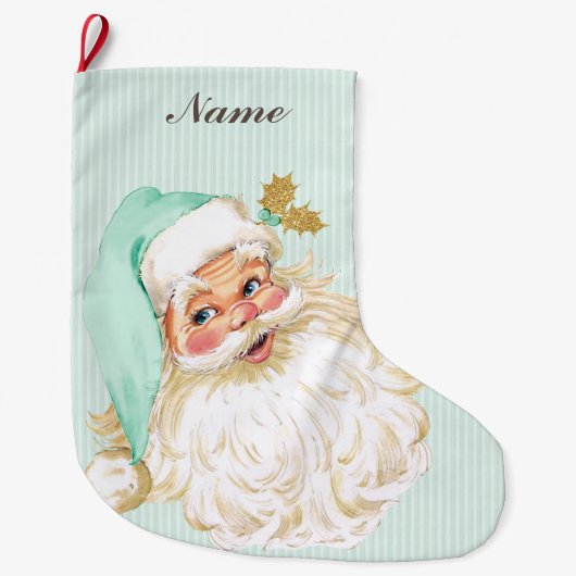  Victoriaans kerstman Neutrale Munt & Goud Grote Kerstsok (Voorkant)