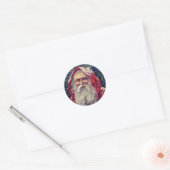  Victoriaans kerstman Ronde Sticker (Envelop)