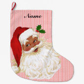 Victoriaans kerstman Rood en witte streep L Grote Kerstsok (Voorkant)