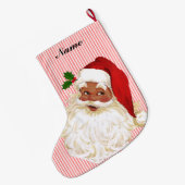 Victoriaans kerstman Rood en witte streep L Grote Kerstsok (Achterkant (Hangend))