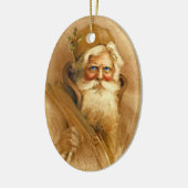 Victoriaans kerstman uit de oude wereld keramisch ornament (Links)