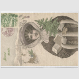 Victoriaans kerstmeubelstuk - losbandig onderwerp tissuepapier