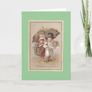 Victoriaans Kerstmis Feestdagen Kaart