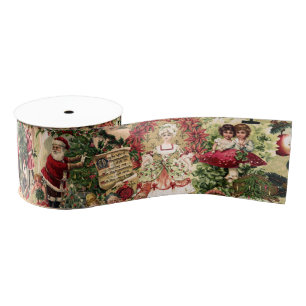 Victoriaans Kerstmis in dieprood Grosgrain Lint