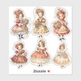 Victoriaans Kerstmis Meisjes Junk Journal Ephemera Sticker