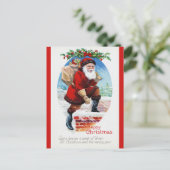 Victoriaans Kerstmis met de  kerstman Briefkaart (Staand voorkant)