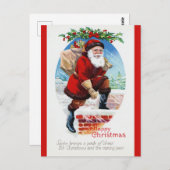 Victoriaans Kerstmis met de  kerstman Briefkaart (Voorkant / Achterkant)