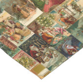 Victoriaans kerstmis met kinderen collage lange tafelloper (Hoek)