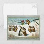 Victoriaans kerstmis met Mistletoe Briefkaart (Voorkant / Achterkant)