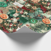  Victoriaans Kerstmis Radiance Collage Cadeaupapier (Hoek)
