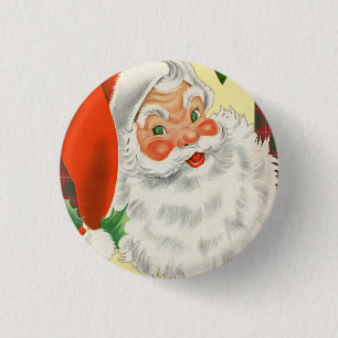 Victoriaans kerstmis ronde button 3,2 cm